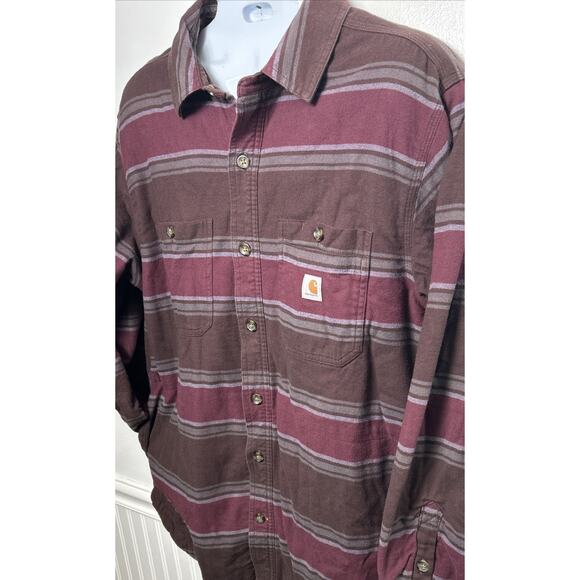 Carhartt Rugged Flex Relaxed Fit Warm Flannel Fleece Lined Shirt Jacket Men's XL - Picture 2 of 10
